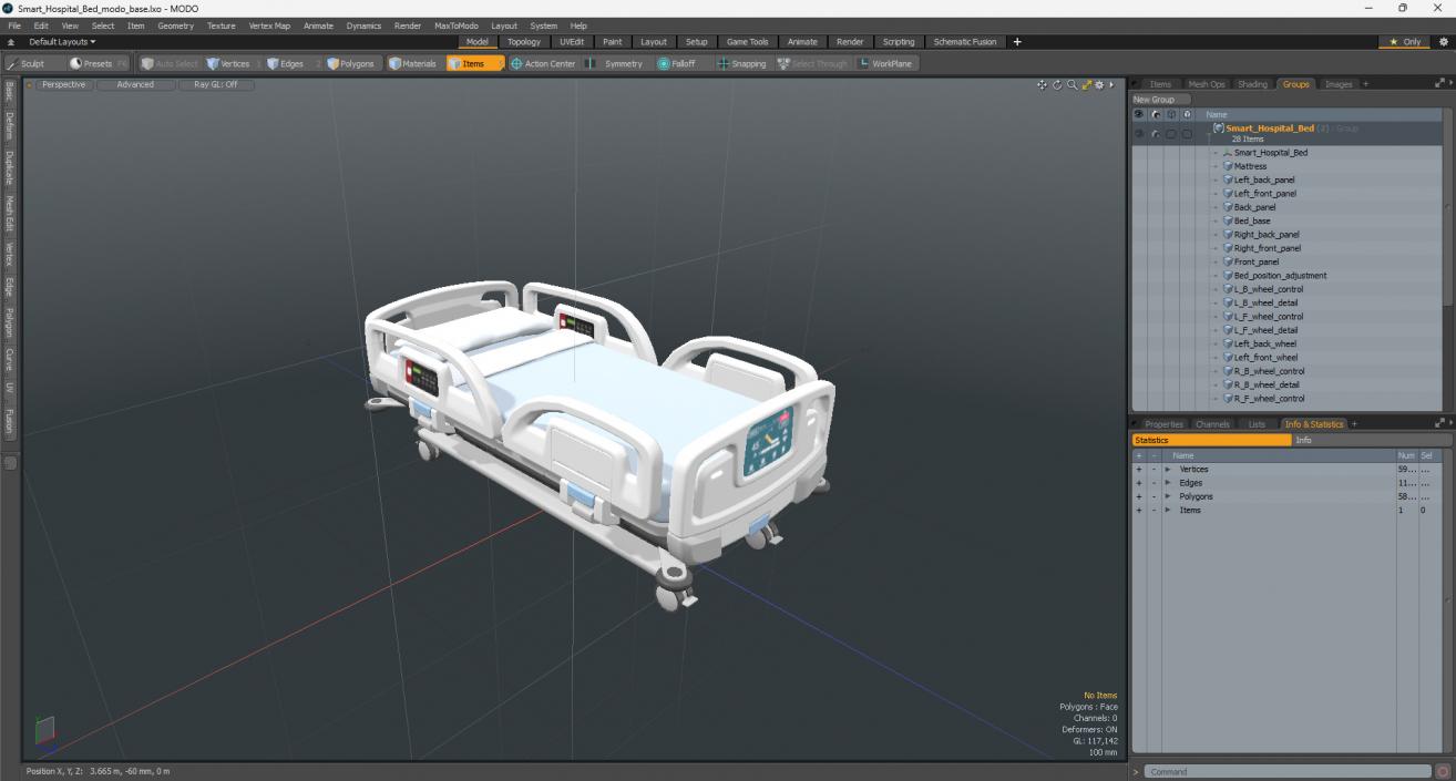 3D model Smart Hospital Bed 2