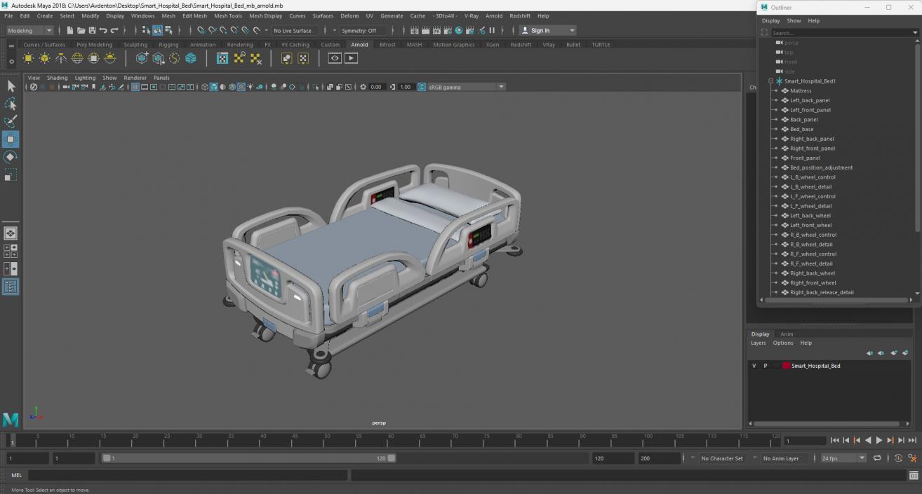 3D model Smart Hospital Bed 2