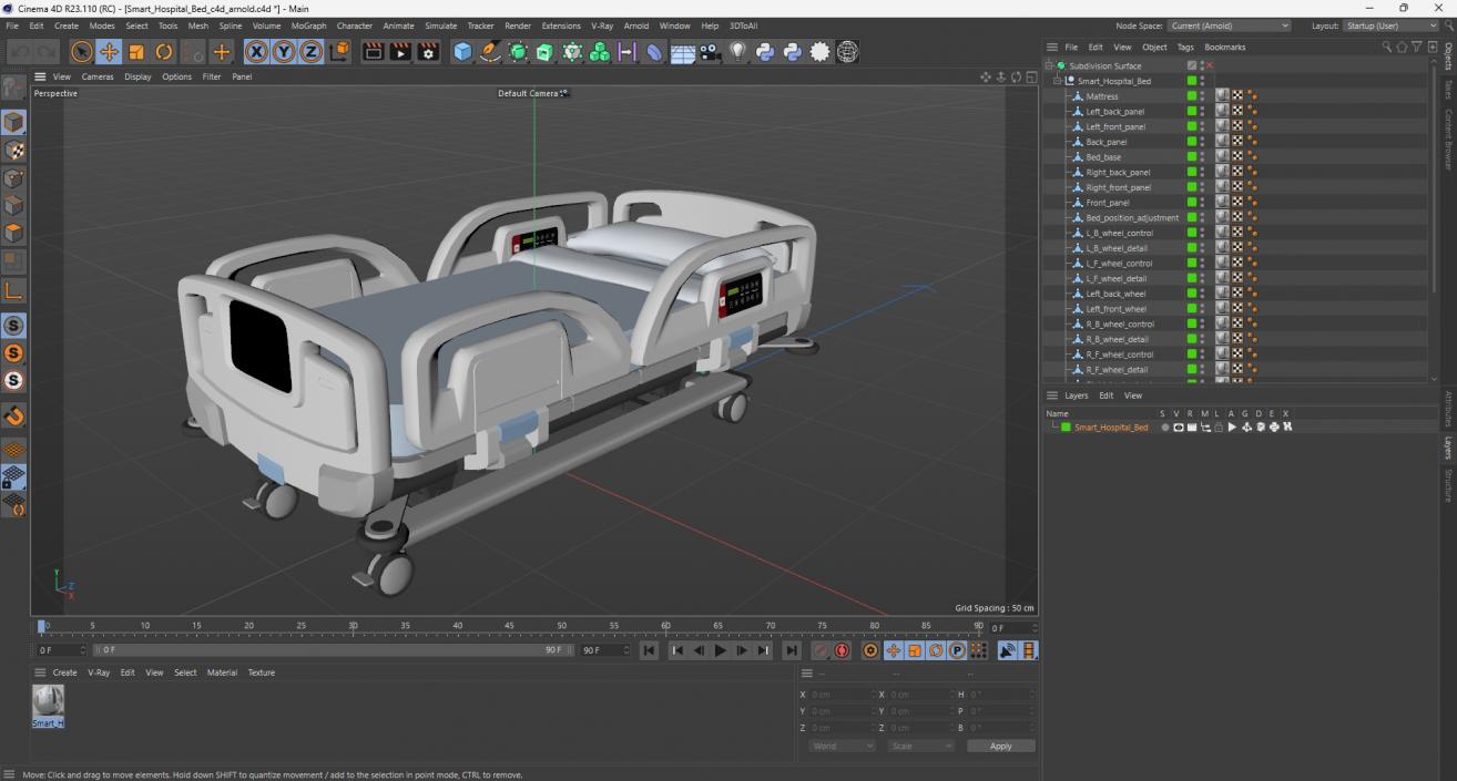 3D model Smart Hospital Bed 2