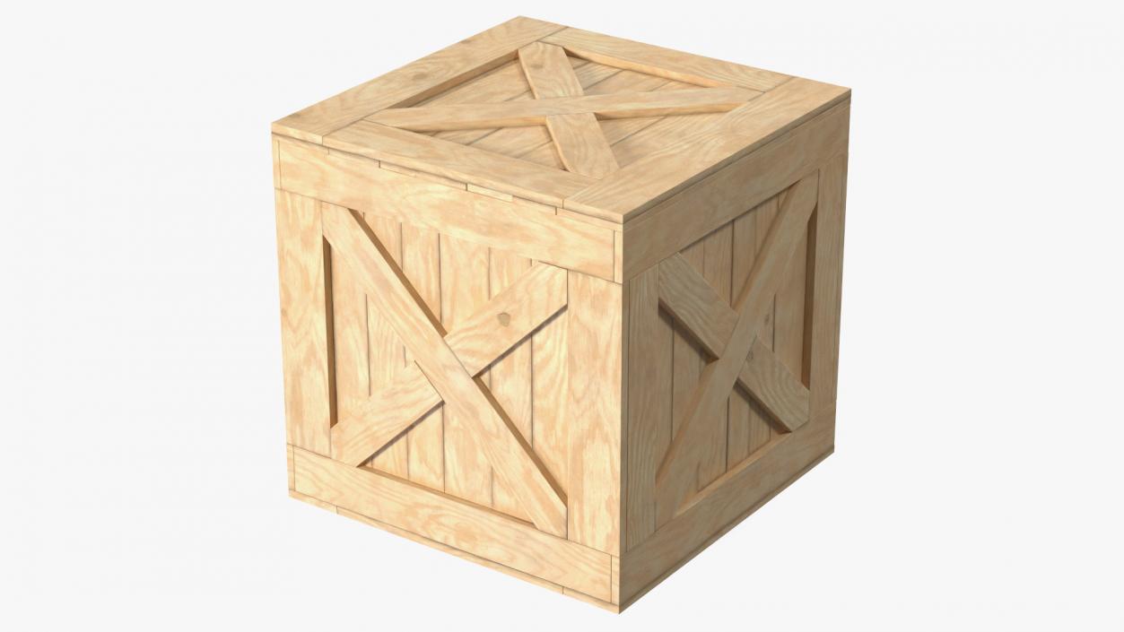 Open Wooden Shipping Box 3D model