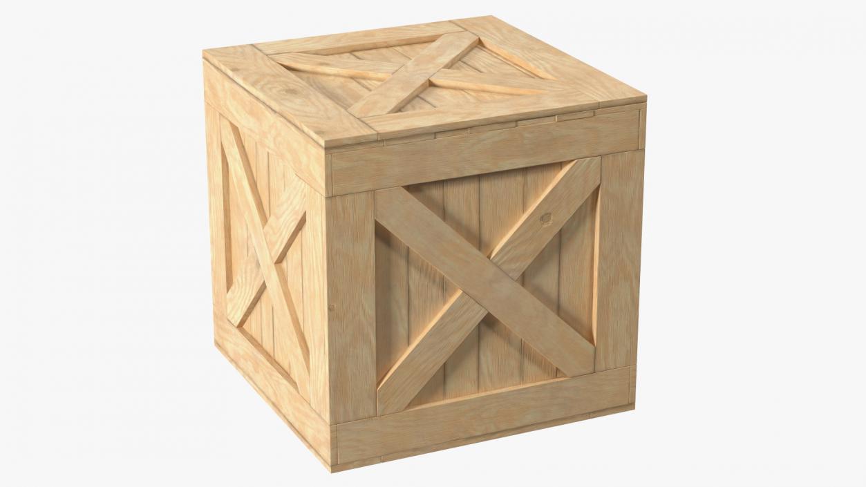 Open Wooden Shipping Box 3D model