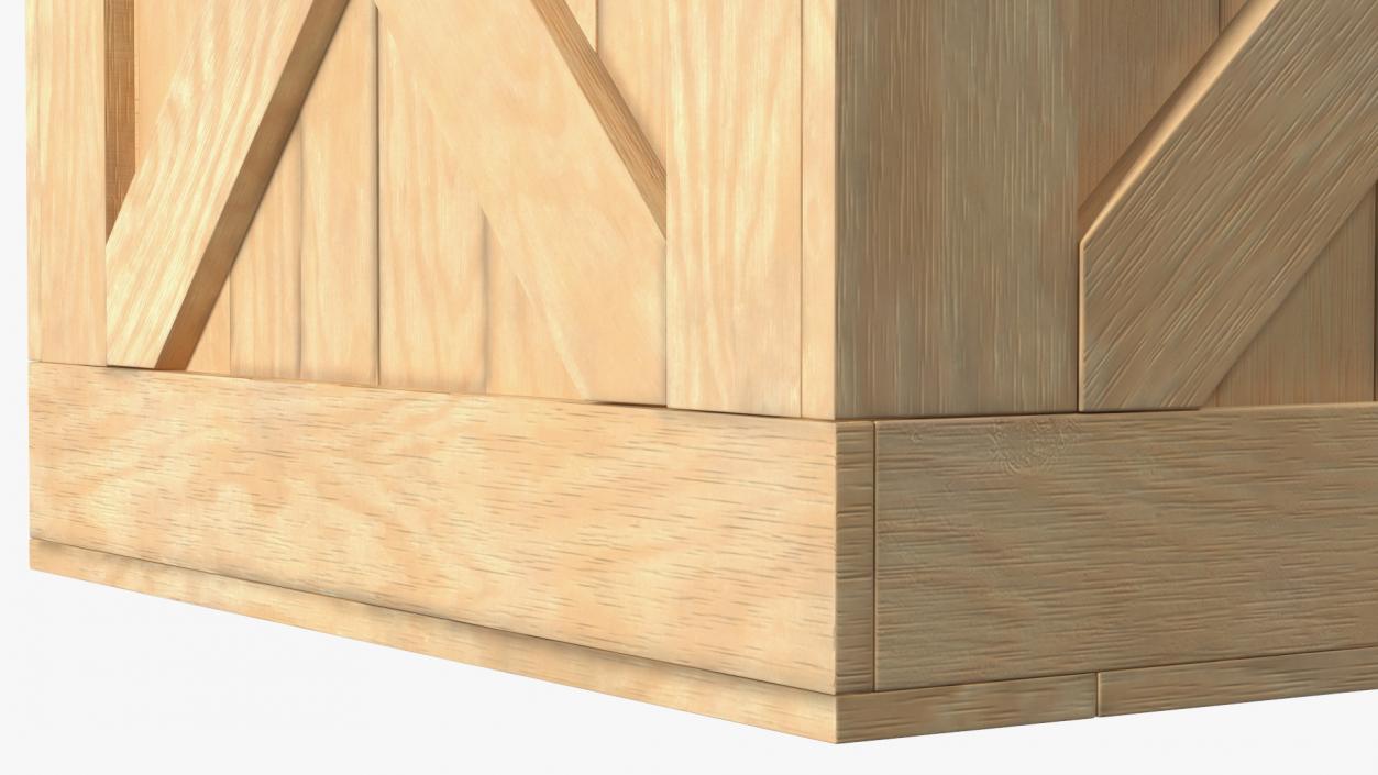 Open Wooden Shipping Box 3D model