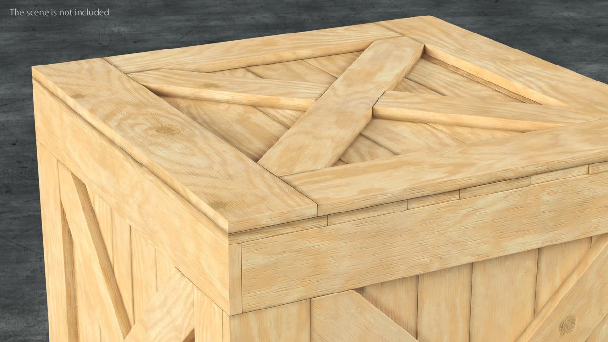 Open Wooden Shipping Box 3D model