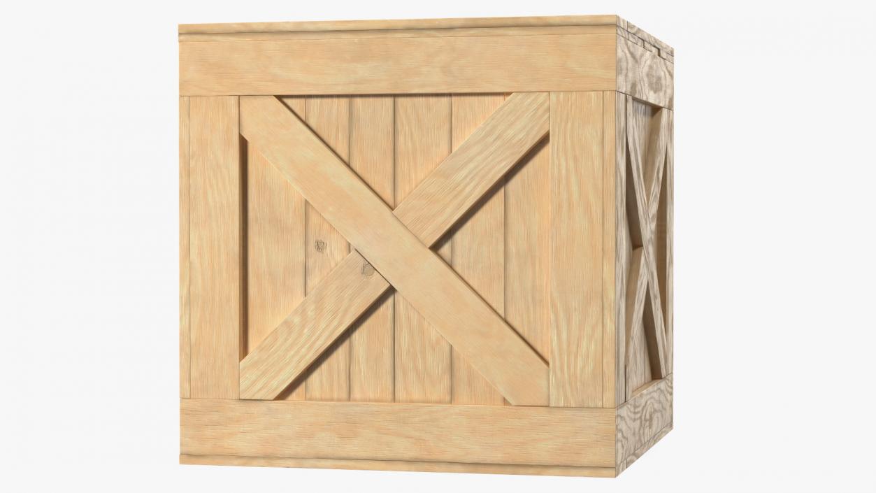 Open Wooden Shipping Box 3D model