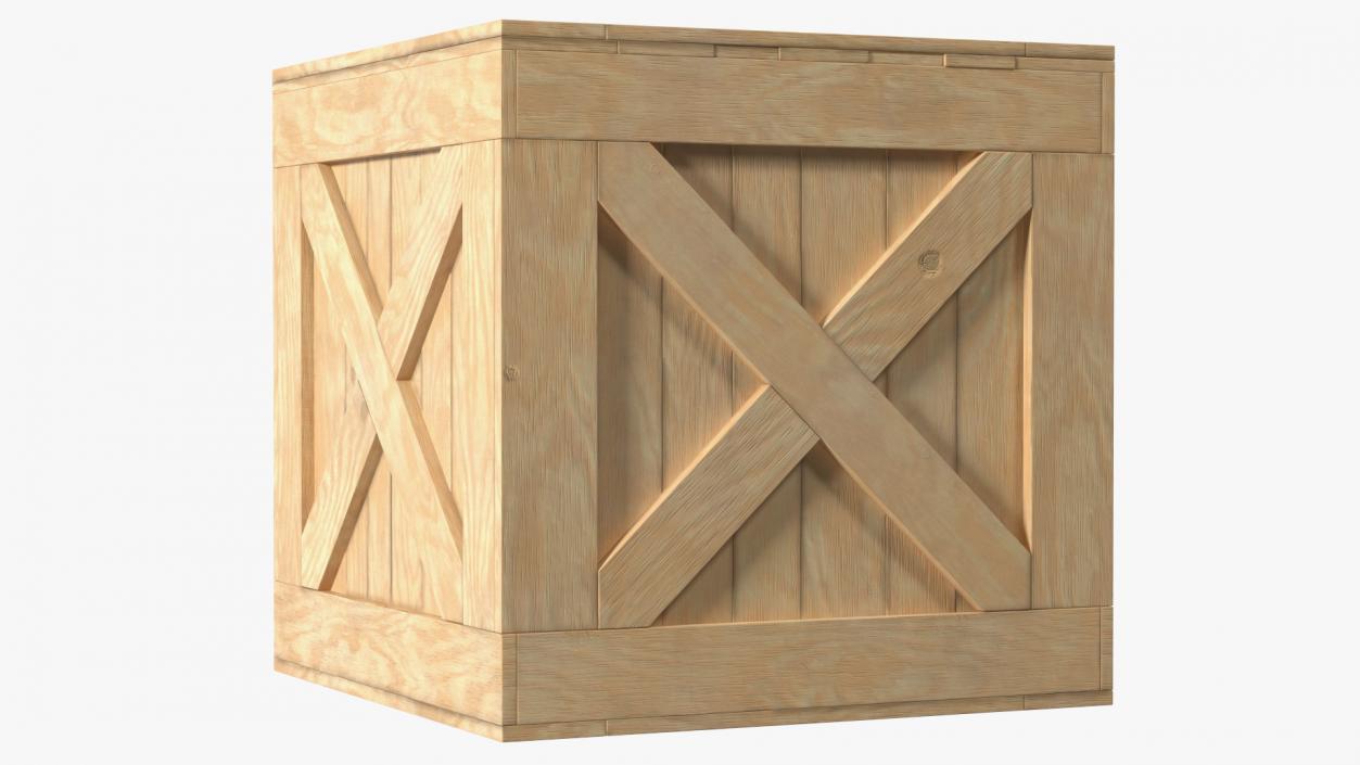 Open Wooden Shipping Box 3D model