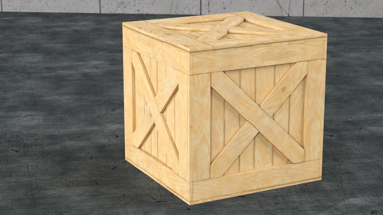 Open Wooden Shipping Box 3D model