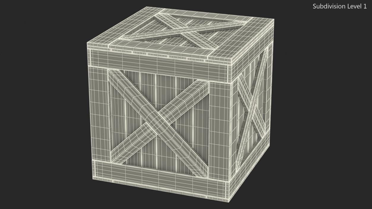 Open Wooden Shipping Box 3D model