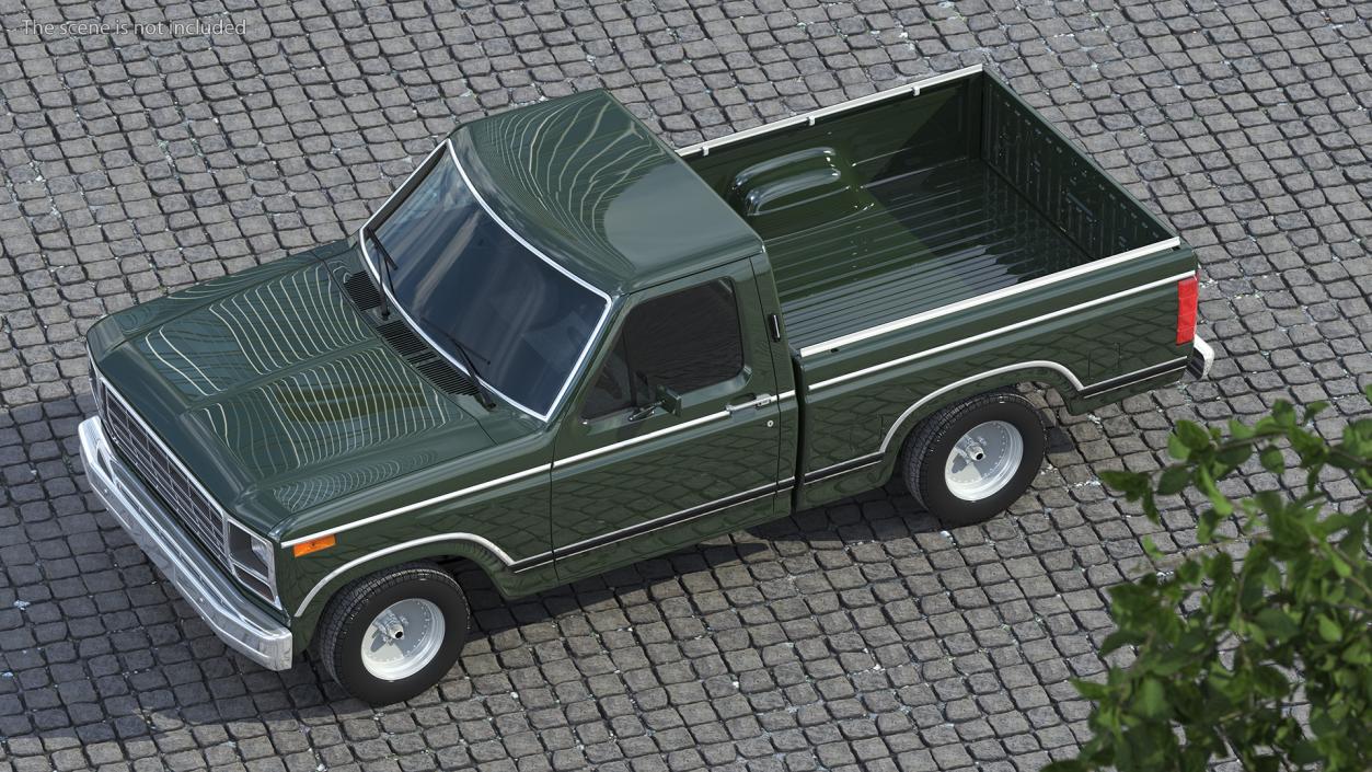 3D Compact Pickup Truck Simple Interior