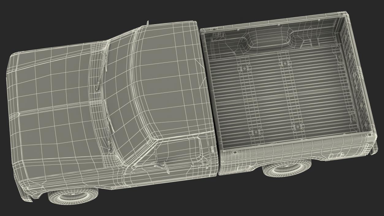 3D Compact Pickup Truck Simple Interior