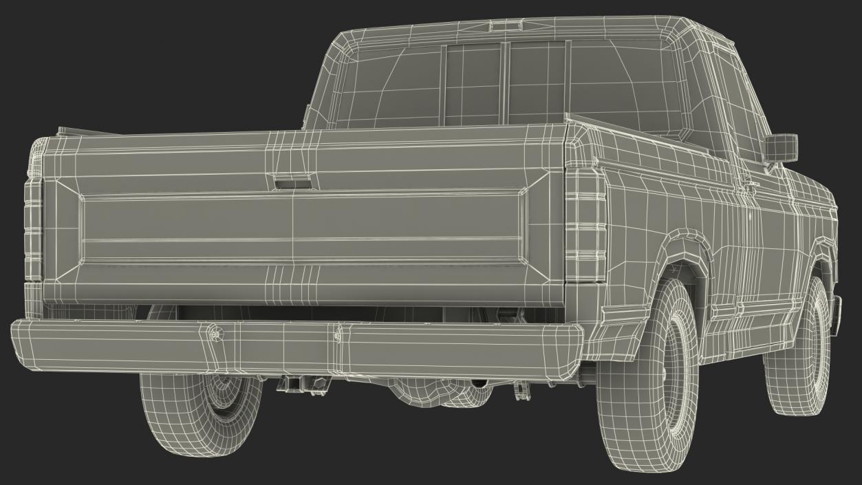 3D Compact Pickup Truck Simple Interior