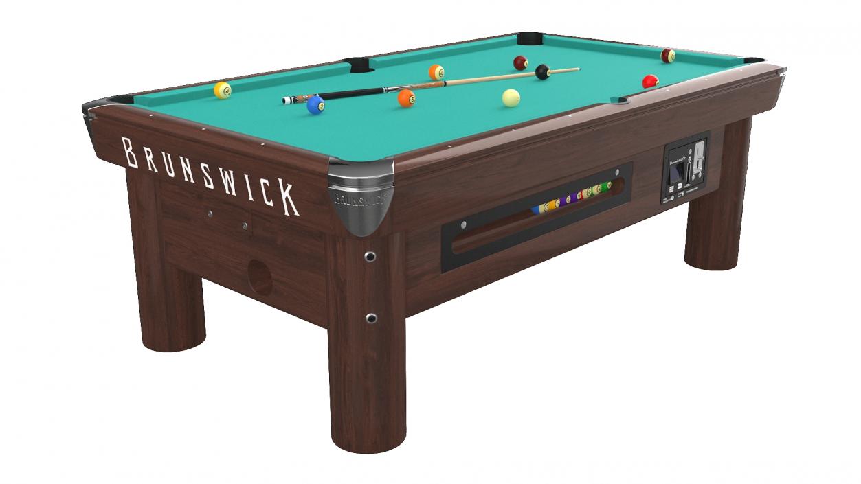 3D Commercial Public Pool Table Brunswick Green 2