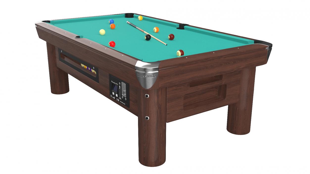 3D Commercial Public Pool Table Brunswick Green 2