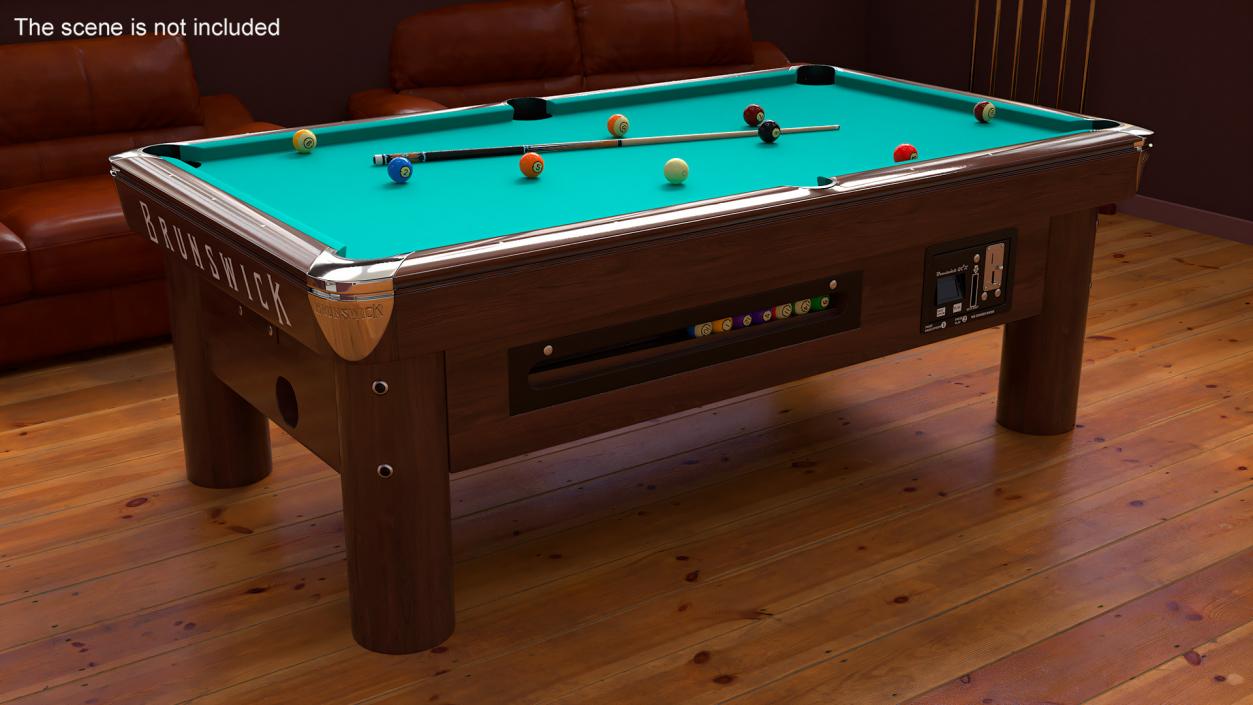 3D Commercial Public Pool Table Brunswick Green 2