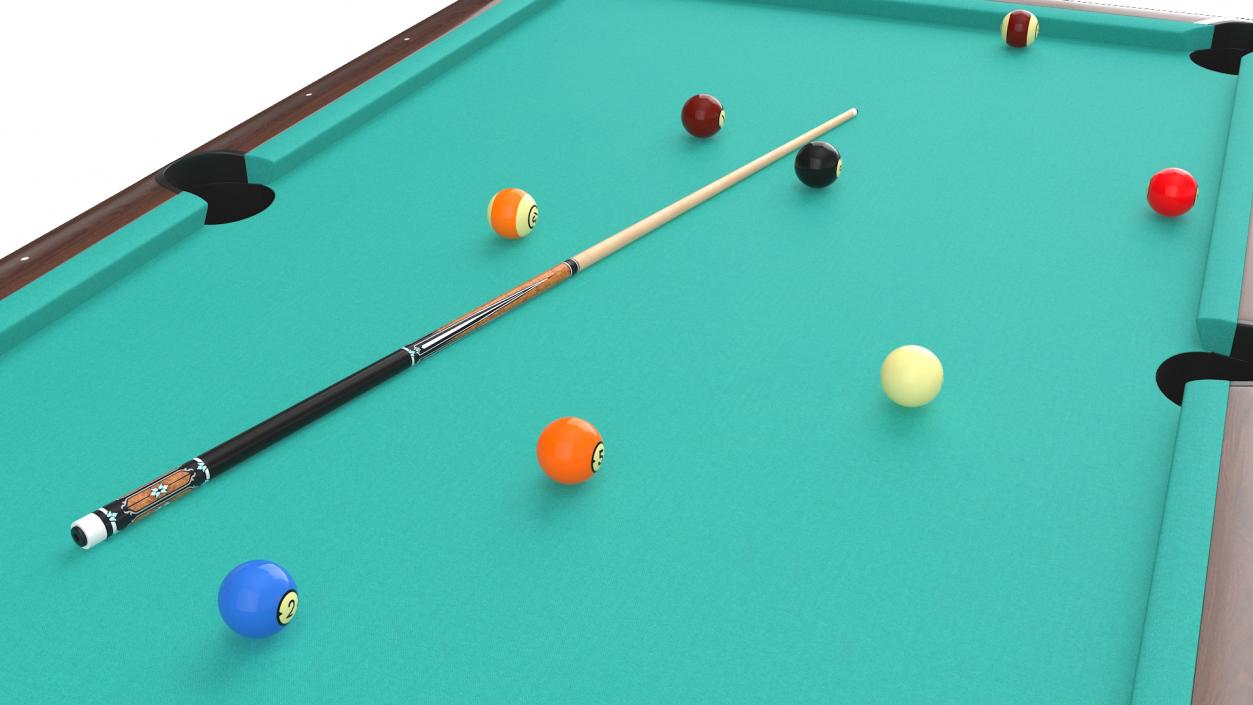 3D Commercial Public Pool Table Brunswick Green 2