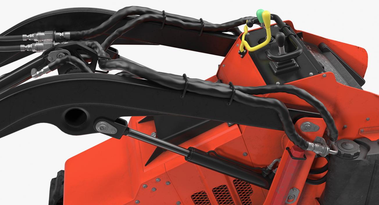 Mini Skid Steer with Auger Drill Rigged 3D model