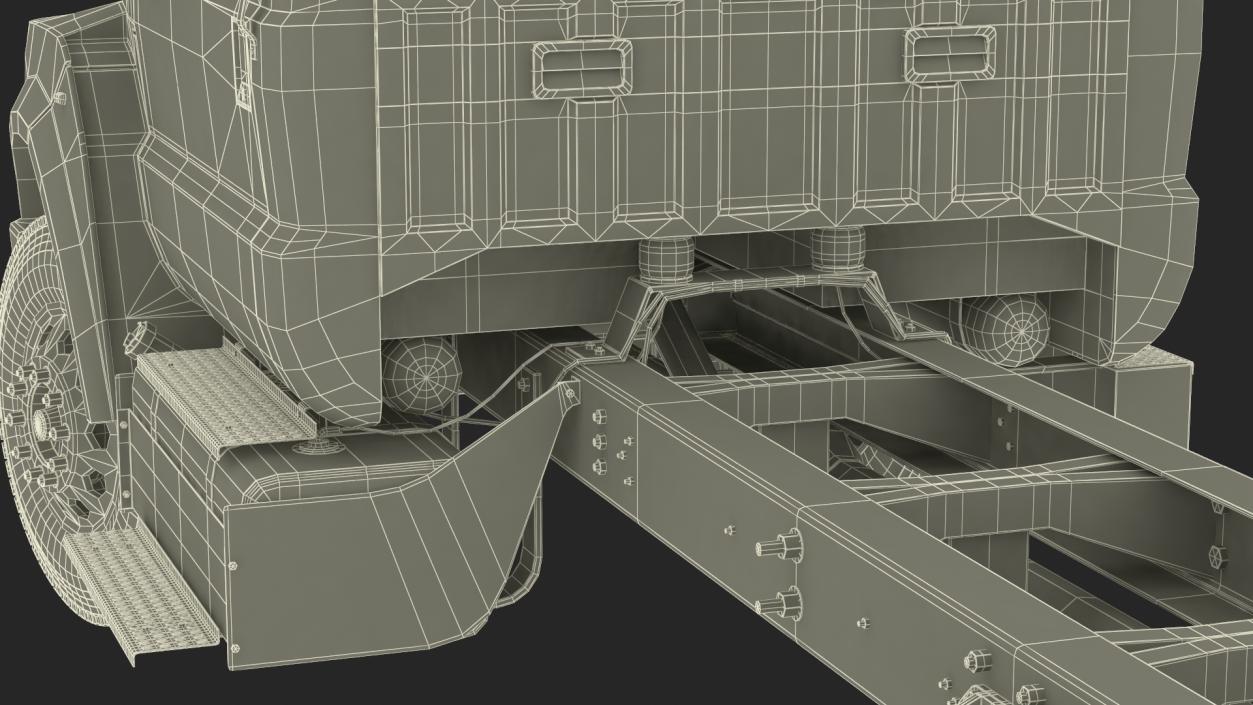 Ford F-650 Crew Cab Chassis Rigged 3D model