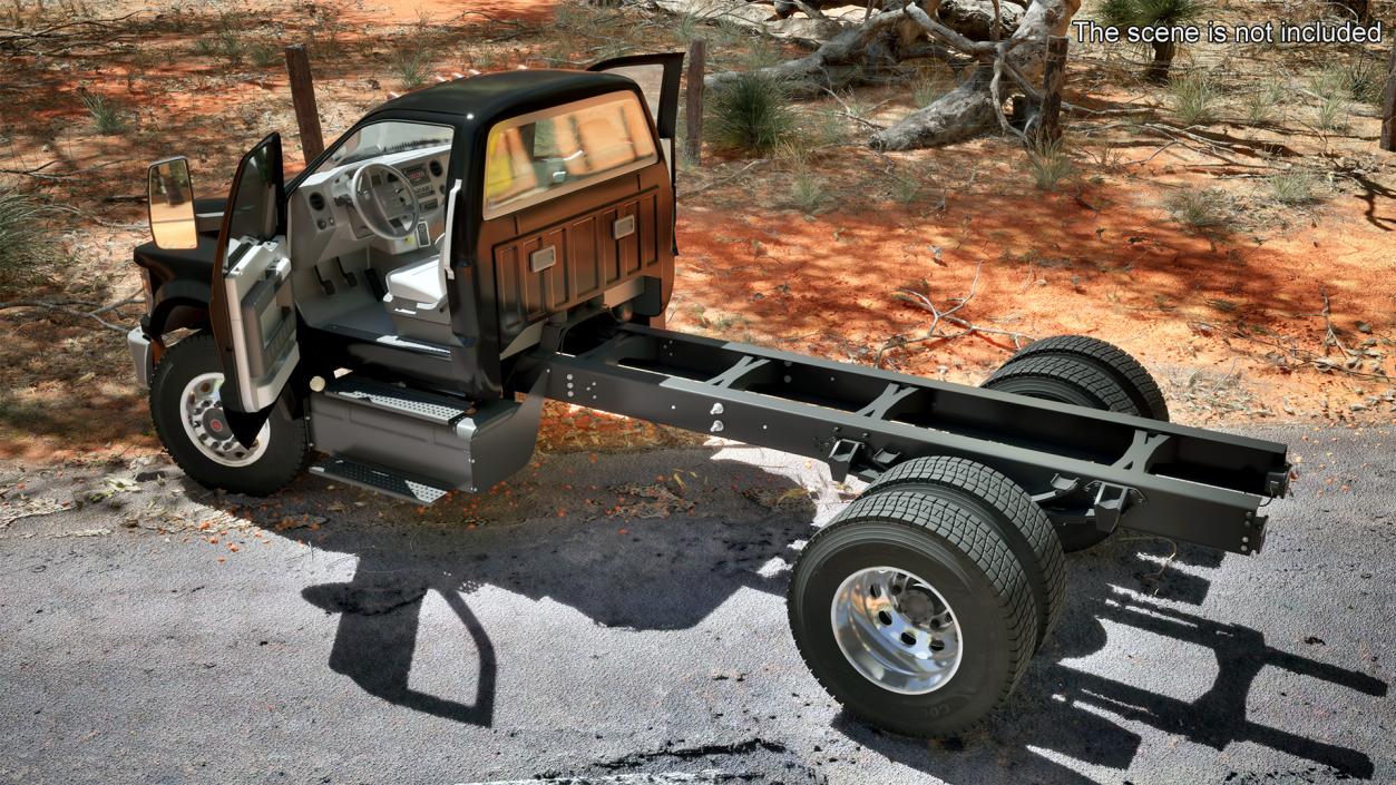 Ford F-650 Crew Cab Chassis Rigged 3D model