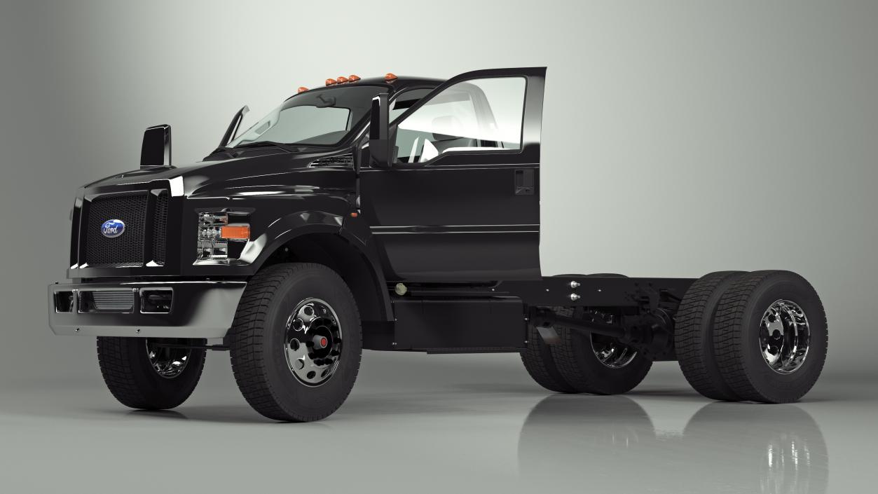 Ford F-650 Crew Cab Chassis Rigged 3D model