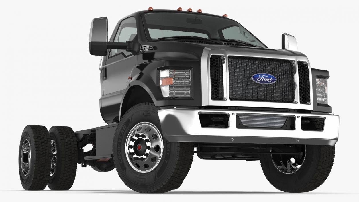 Ford F-650 Crew Cab Chassis Rigged 3D model