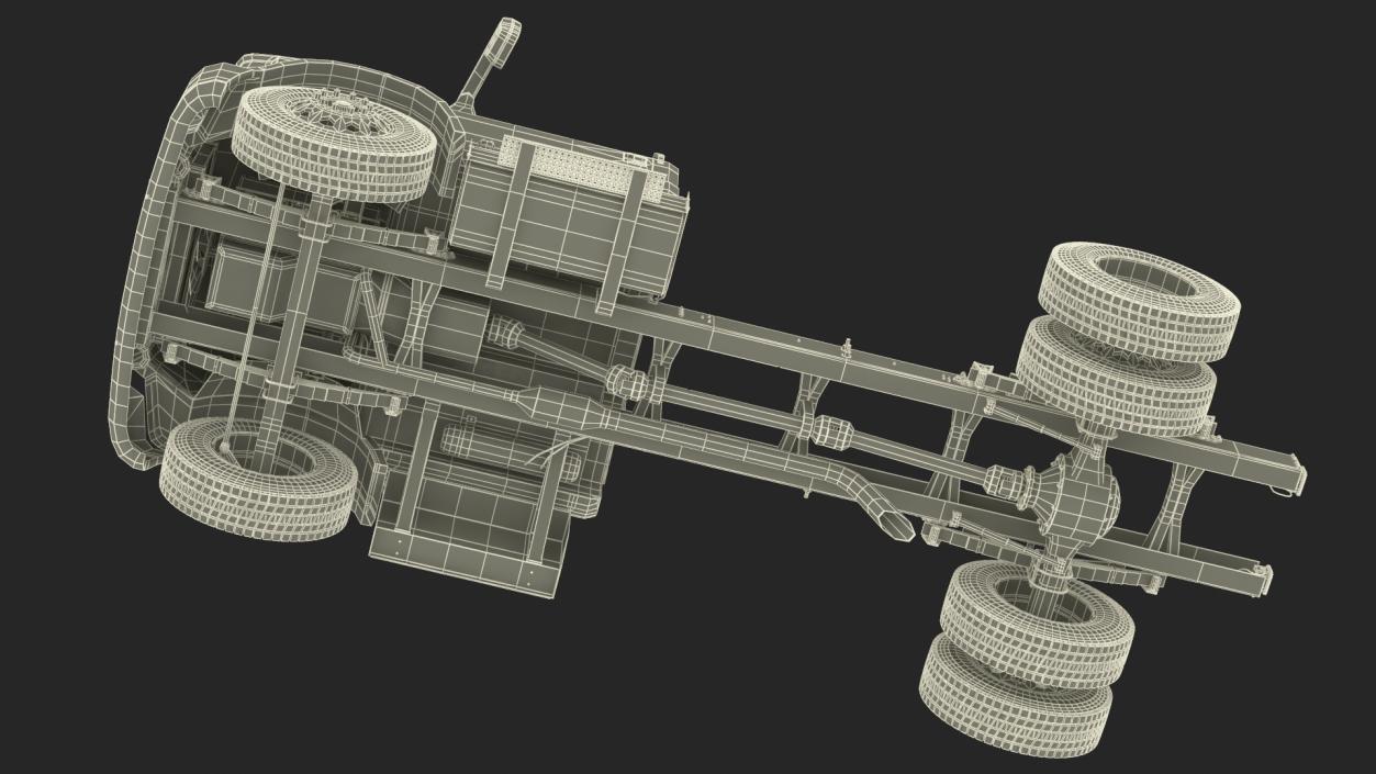 Ford F-650 Crew Cab Chassis Rigged 3D model