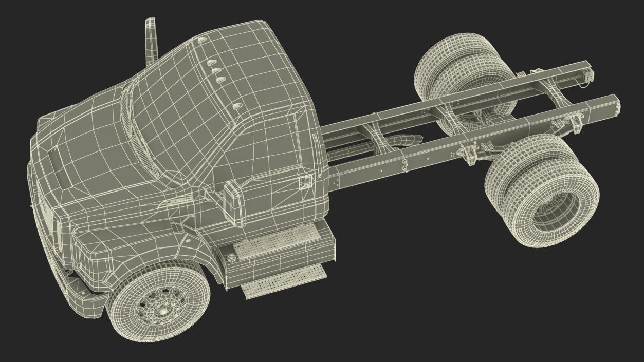 Ford F-650 Crew Cab Chassis Rigged 3D model