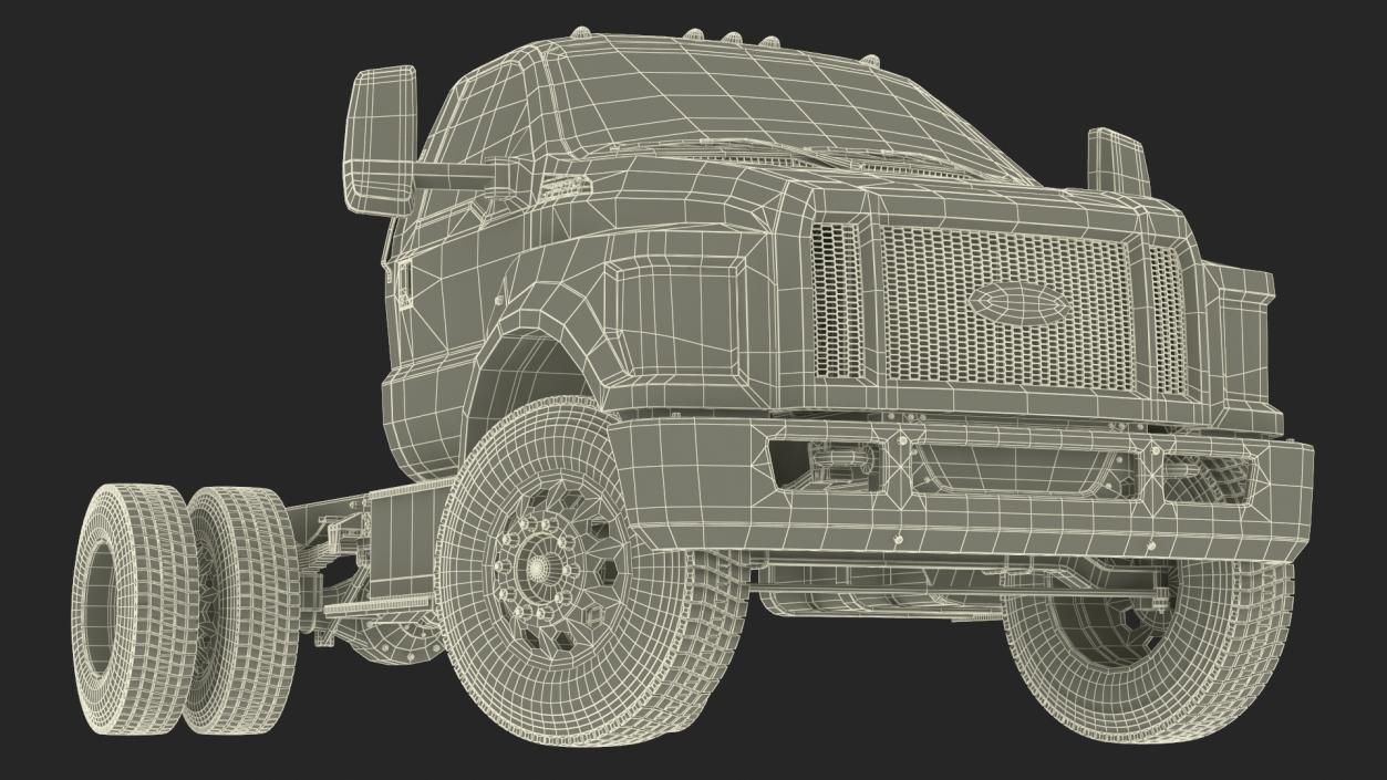 Ford F-650 Crew Cab Chassis Rigged 3D model