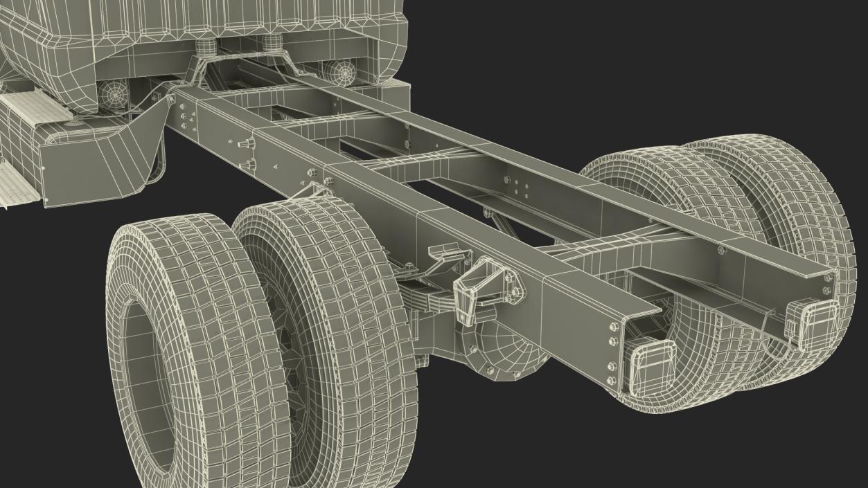 Ford F-650 Crew Cab Chassis Rigged 3D model