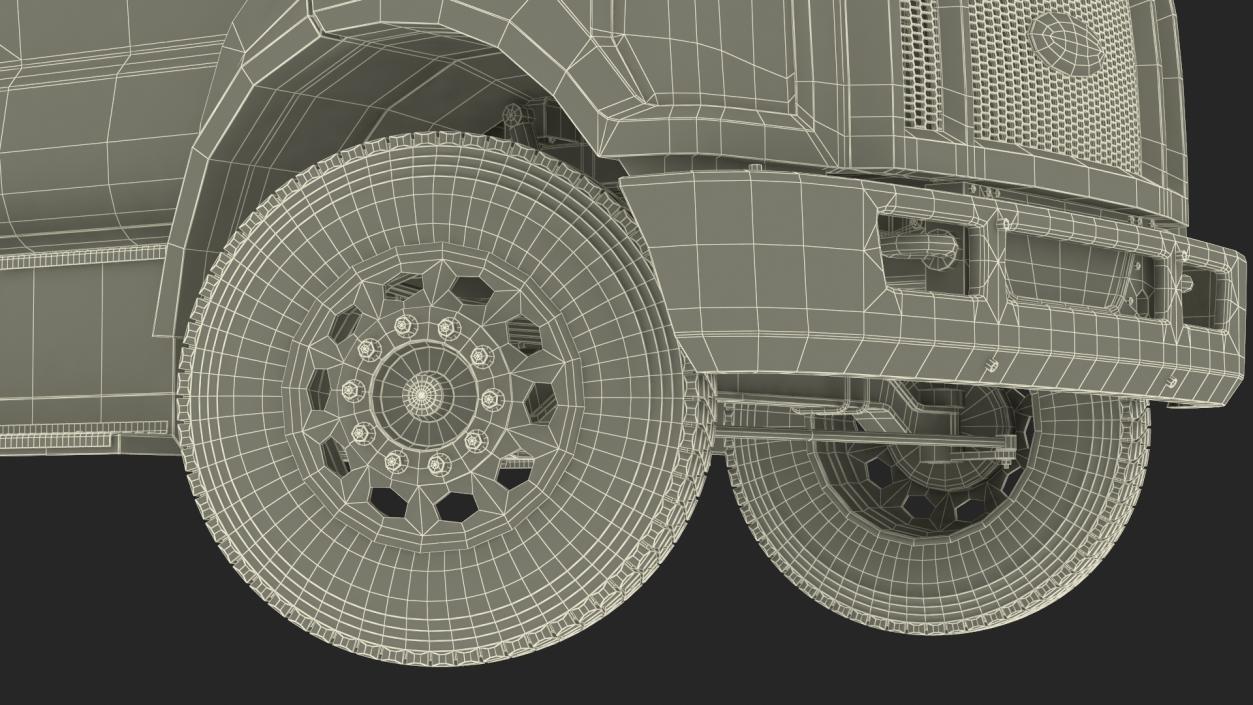 Ford F-650 Crew Cab Chassis Rigged 3D model