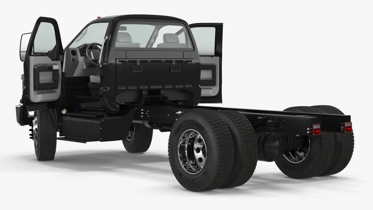 Ford F-650 Crew Cab Chassis Rigged 3D model