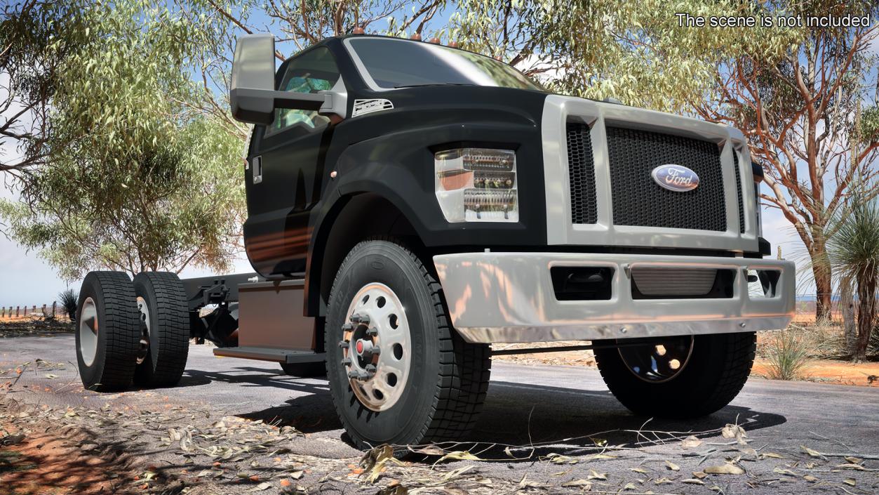 Ford F-650 Crew Cab Chassis Rigged 3D model