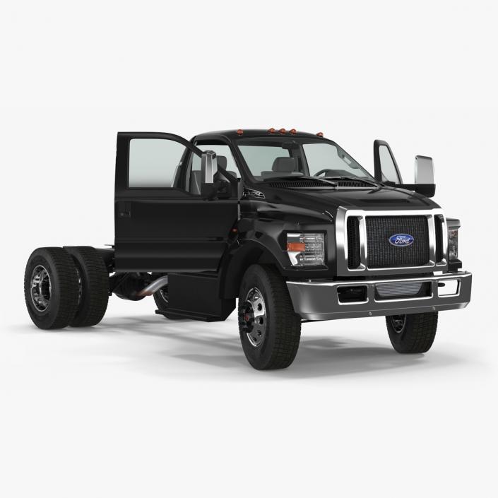 Ford F-650 Crew Cab Chassis Rigged 3D model