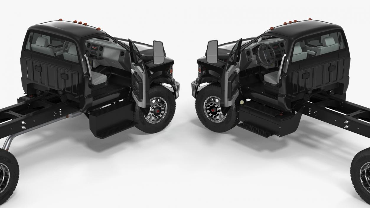 Ford F-650 Crew Cab Chassis Rigged 3D model