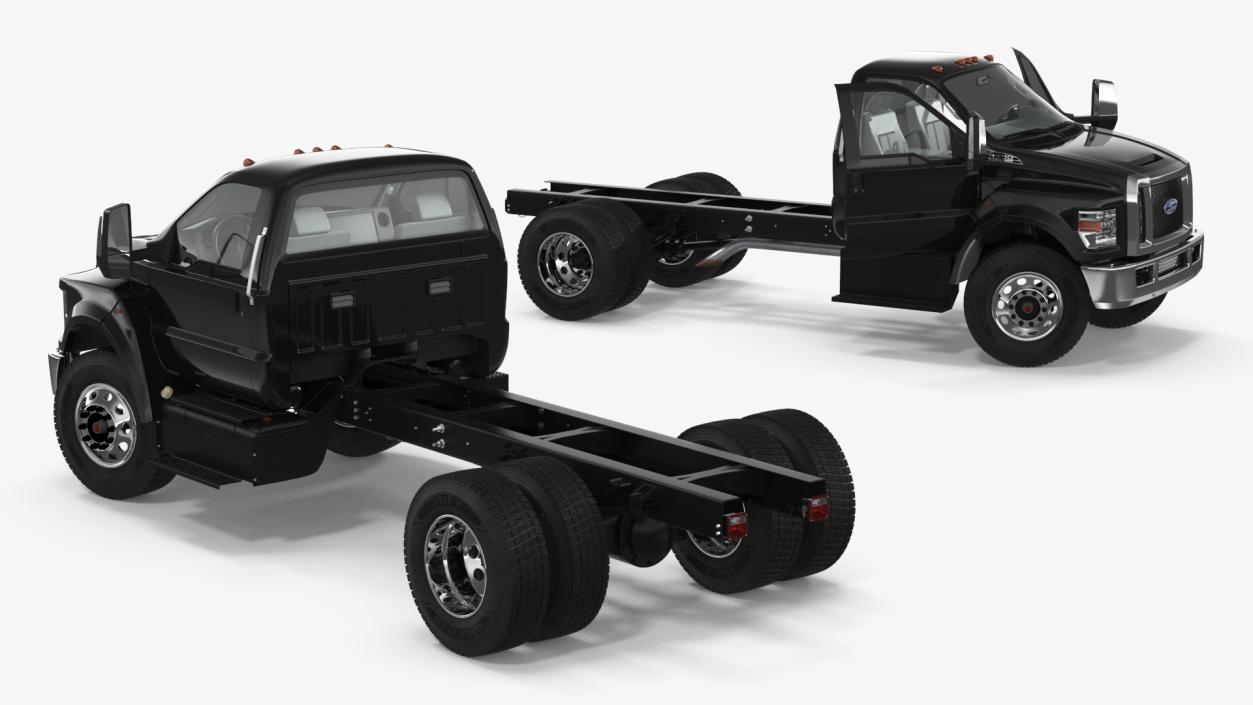 Ford F-650 Crew Cab Chassis Rigged 3D model