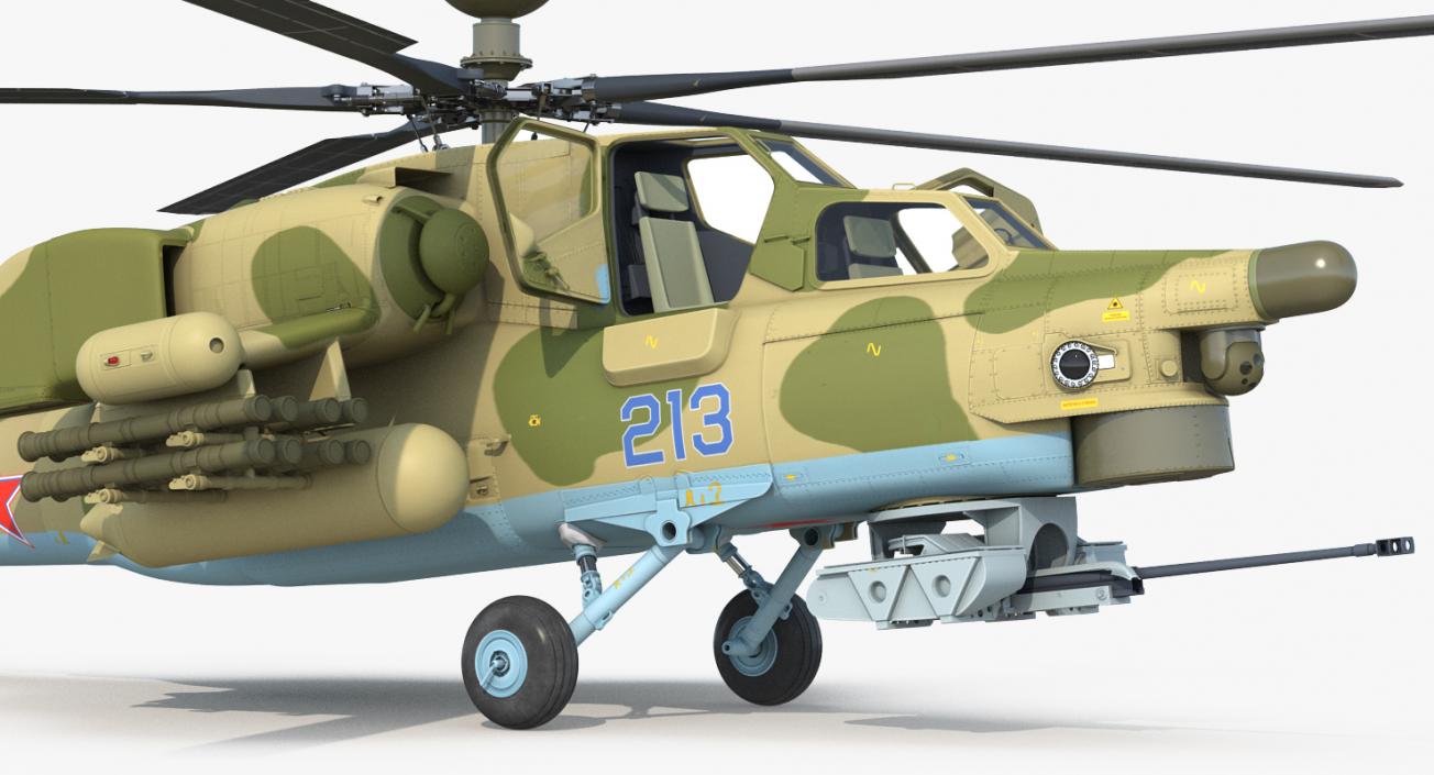 Attack Helicopter MI-28N Havoc with Radar Station 3D model