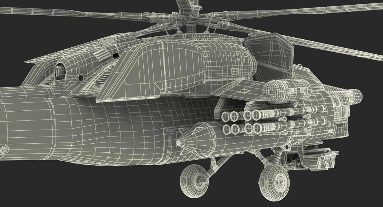 Attack Helicopter MI-28N Havoc with Radar Station 3D model