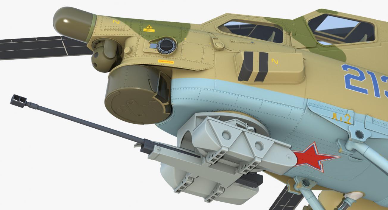 Attack Helicopter MI-28N Havoc with Radar Station 3D model