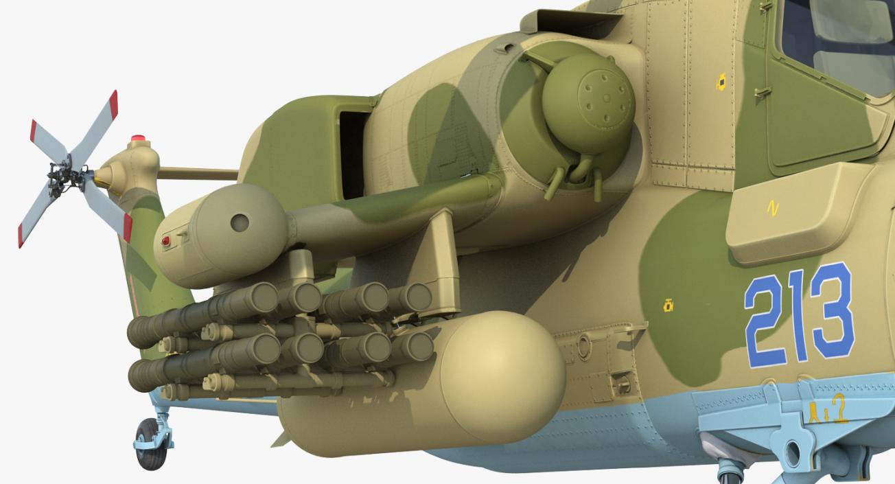 Attack Helicopter MI-28N Havoc with Radar Station 3D model