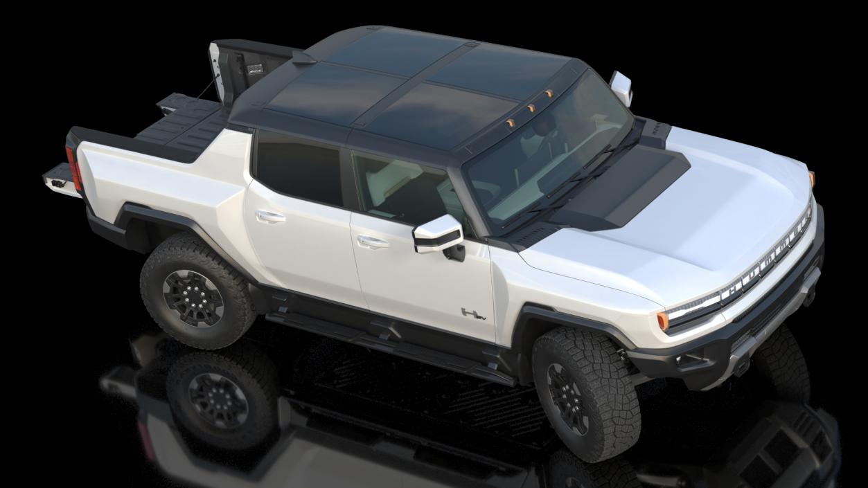 2022 GMC Hummer EV PICKUP Lights On Rigged 3D