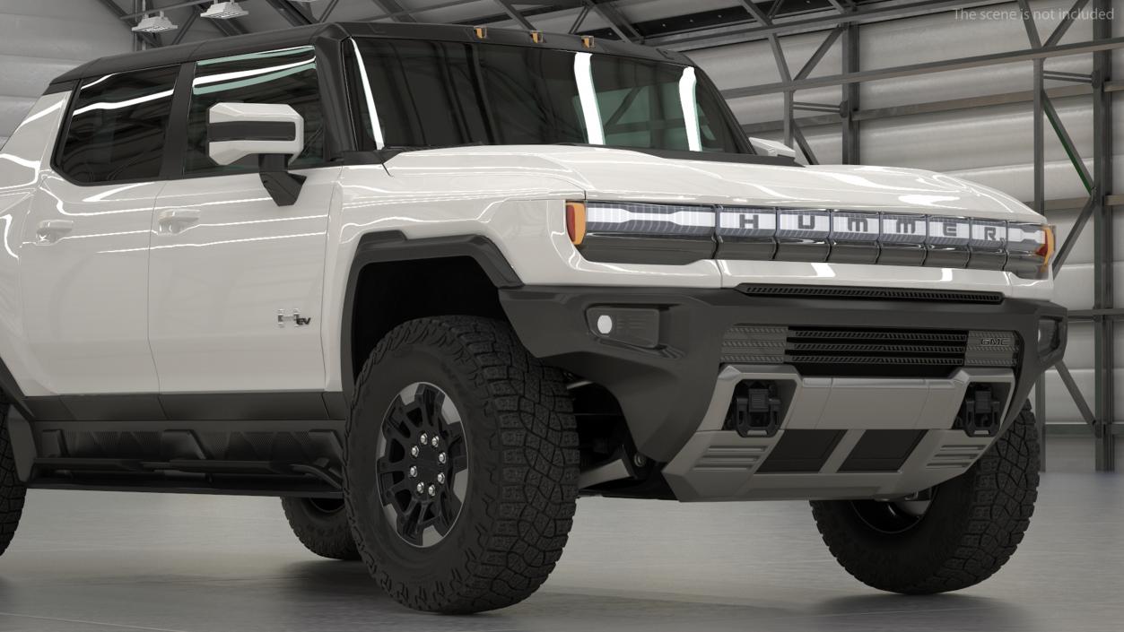 2022 GMC Hummer EV PICKUP Lights On Rigged 3D