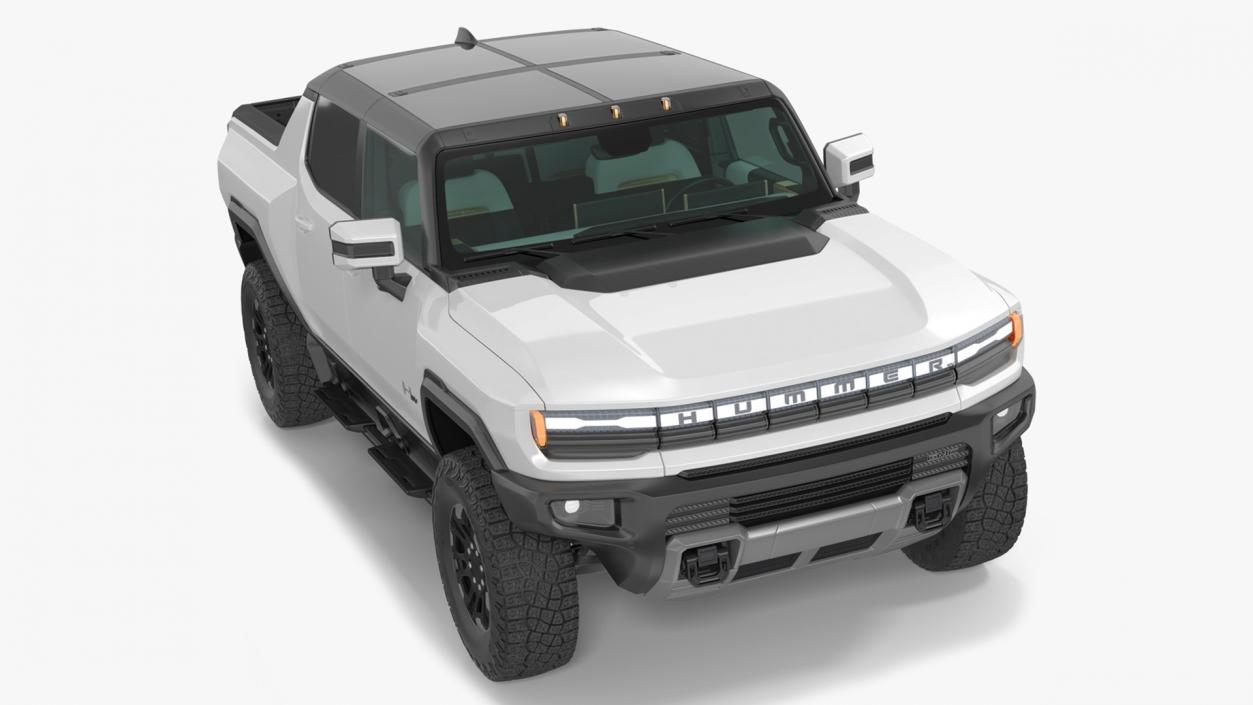 2022 GMC Hummer EV PICKUP Lights On Rigged 3D