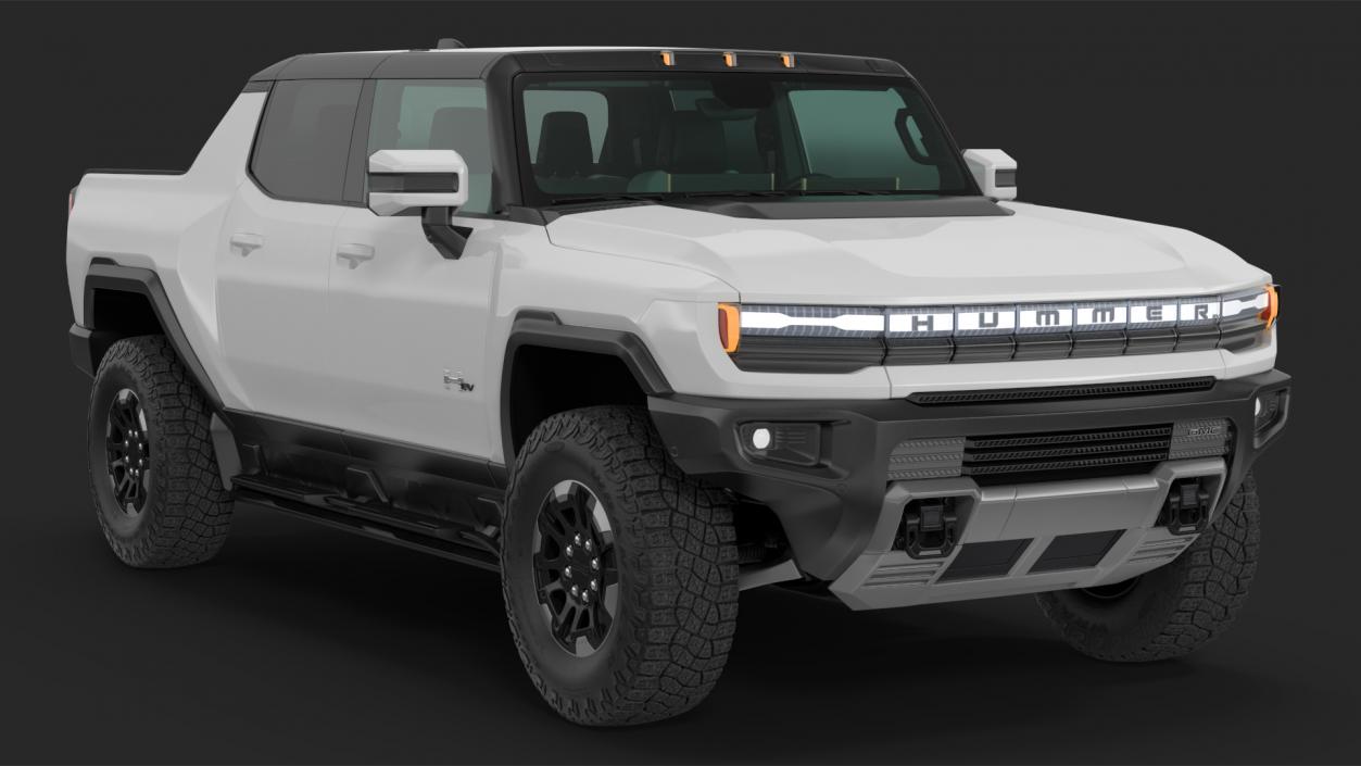 2022 GMC Hummer EV PICKUP Lights On Rigged 3D