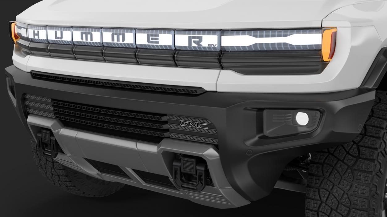 2022 GMC Hummer EV PICKUP Lights On Rigged 3D