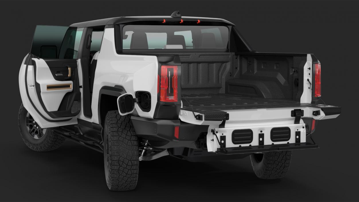 2022 GMC Hummer EV PICKUP Lights On Rigged 3D