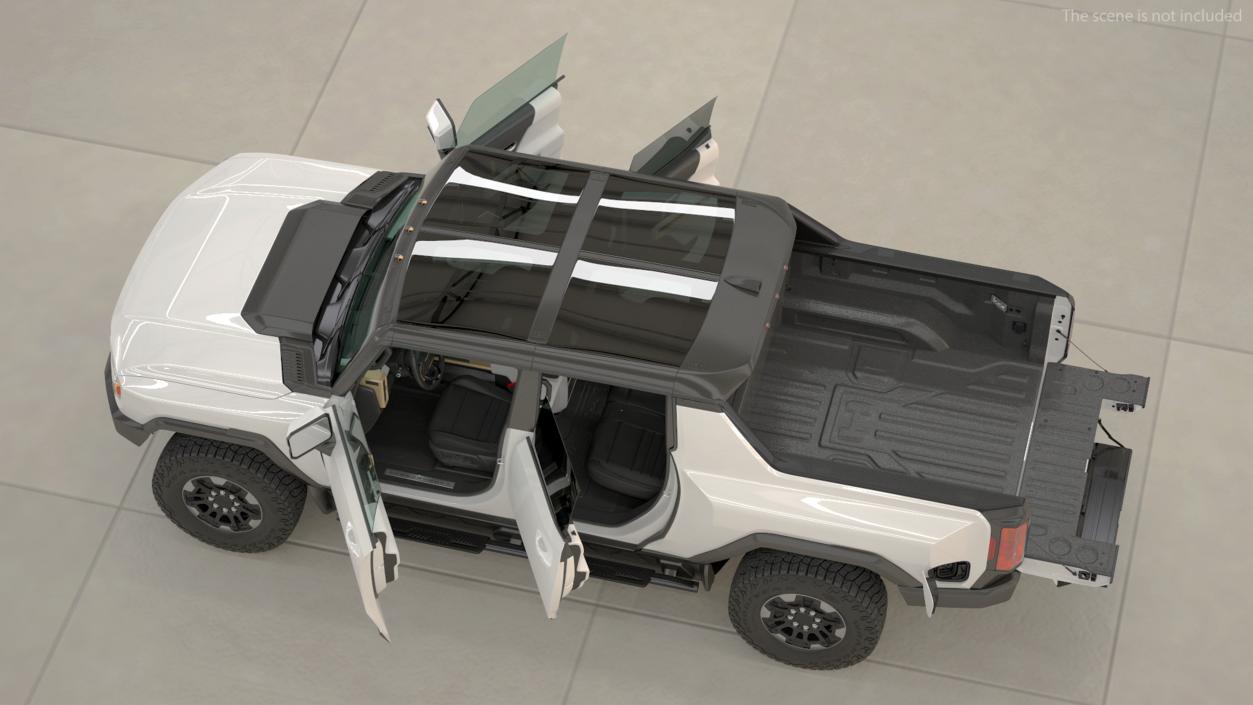 2022 GMC Hummer EV PICKUP Lights On Rigged 3D