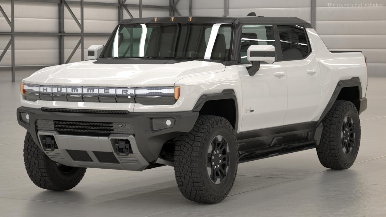 2022 GMC Hummer EV PICKUP Lights On Rigged 3D