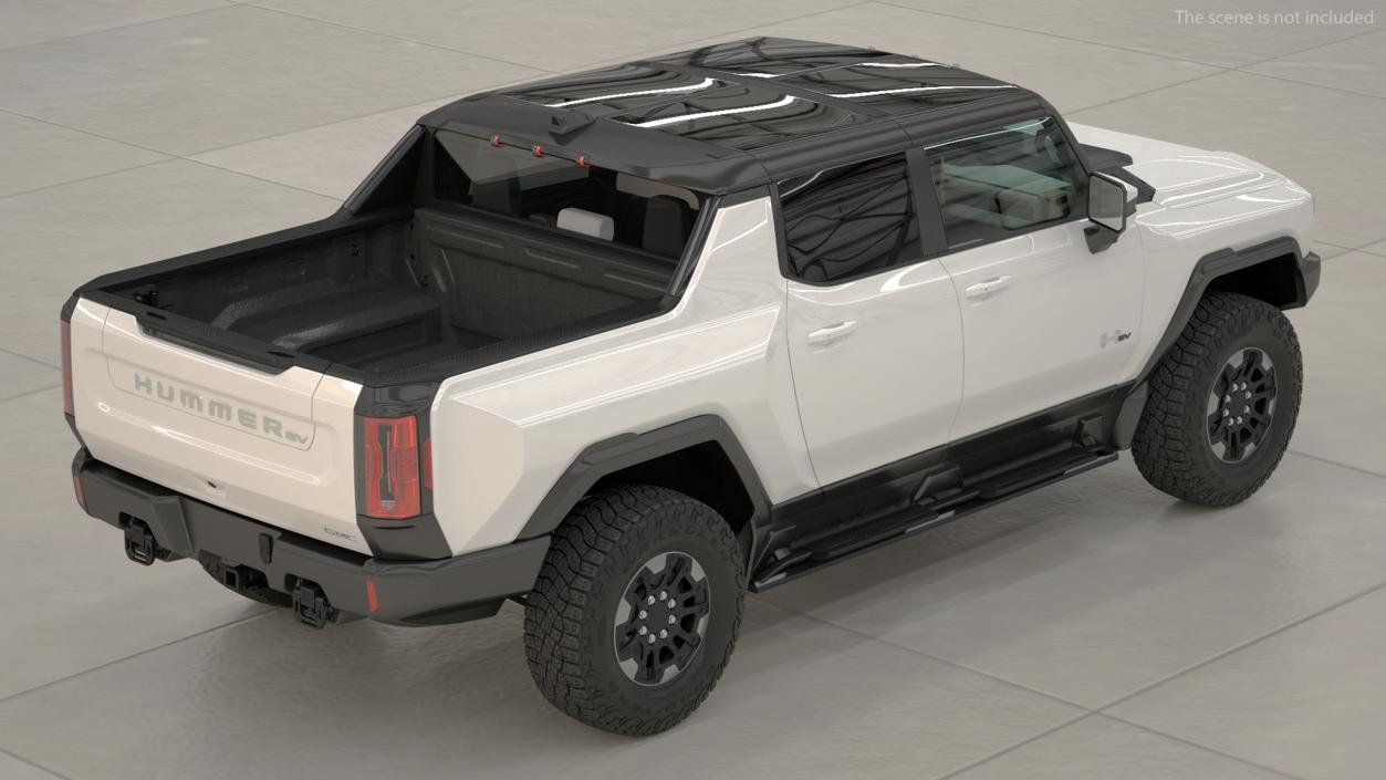 2022 GMC Hummer EV PICKUP Lights On Rigged 3D