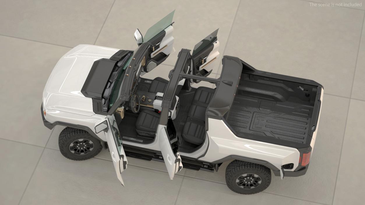 2022 GMC Hummer EV PICKUP Lights On Rigged 3D