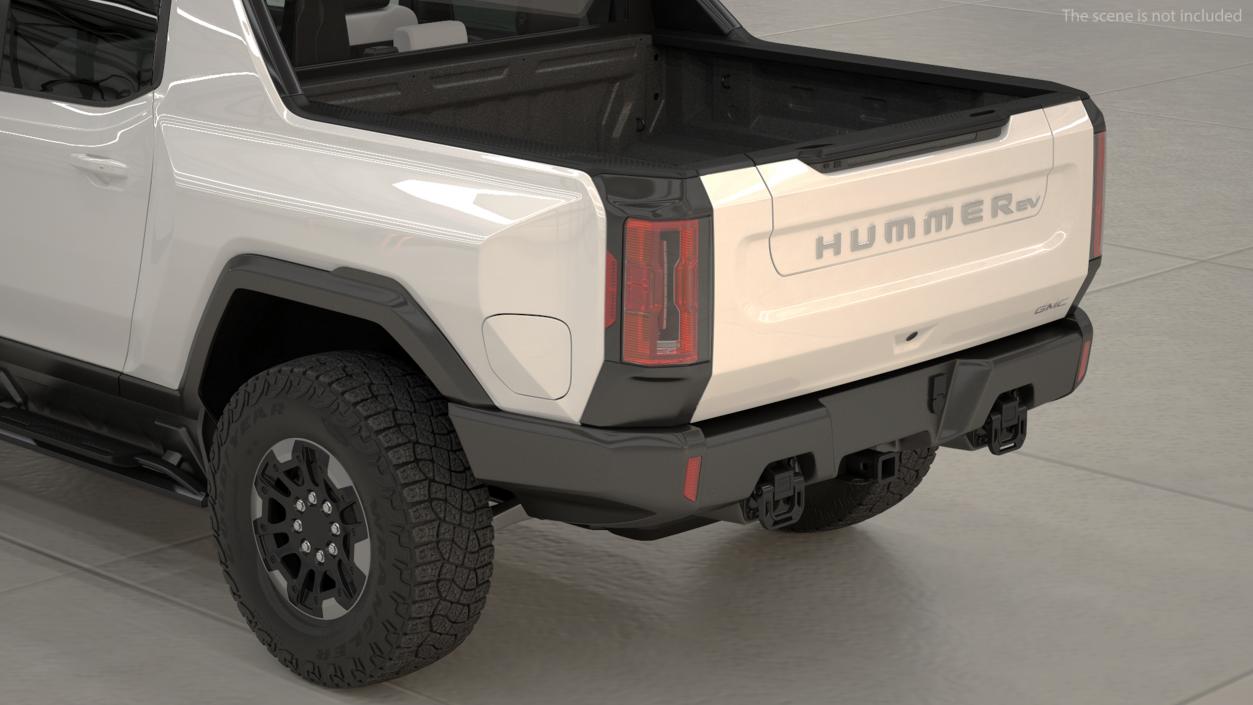 2022 GMC Hummer EV PICKUP Lights On Rigged 3D