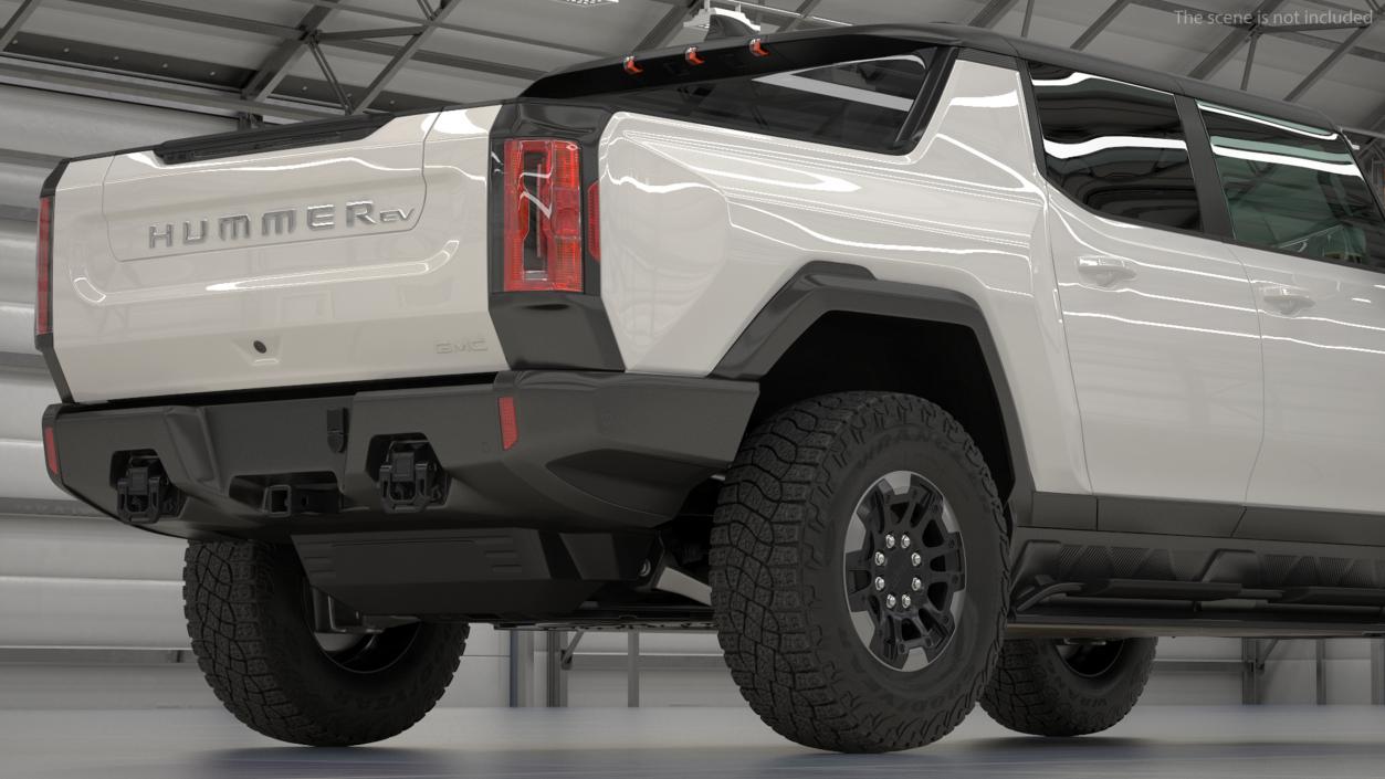 2022 GMC Hummer EV PICKUP Lights On Rigged 3D