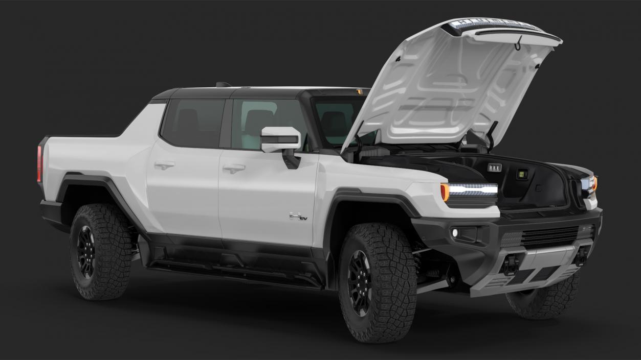 2022 GMC Hummer EV PICKUP Lights On Rigged 3D